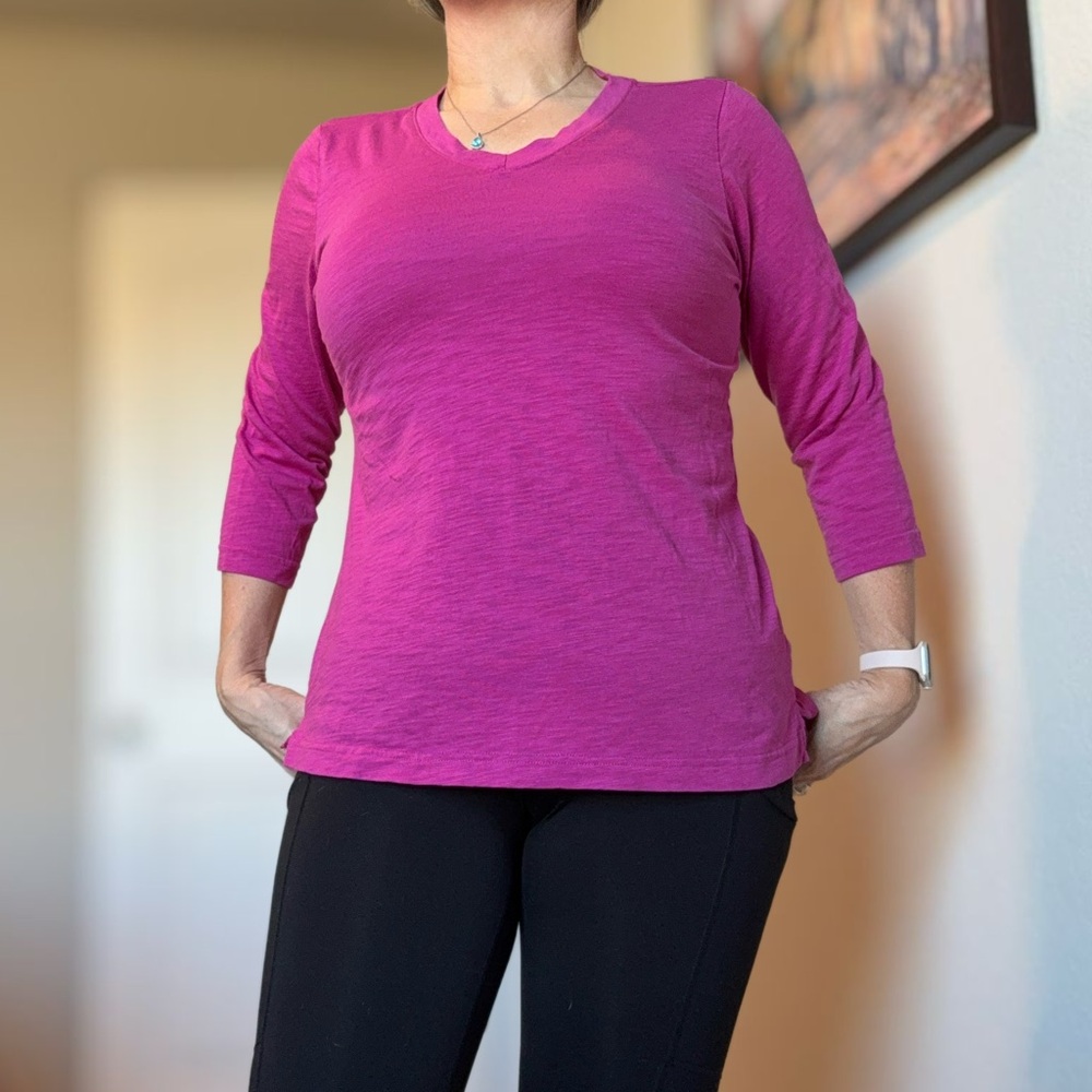 Belle by Kim Gravel Fuchsia Long Sleeve Tee